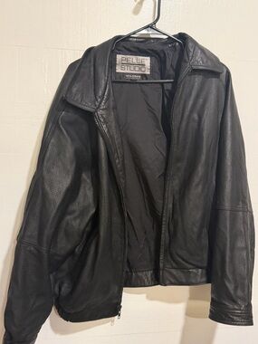 Pelle Studio Black Leather Bomber Jacket